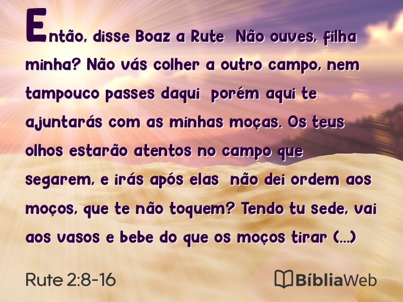 Rute 2:8-16 em imagem para compartilhar