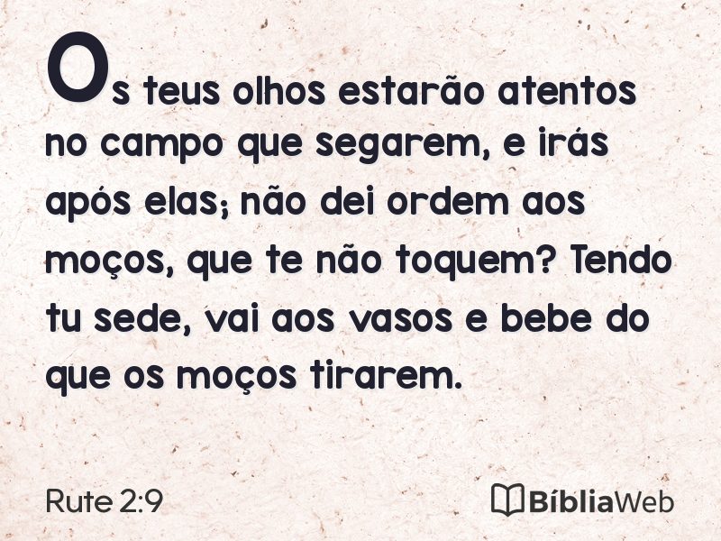 Rute 2:9 em imagem para compartilhar