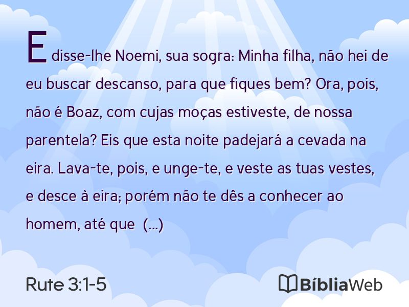 Rute 3:1-5 em imagem para compartilhar