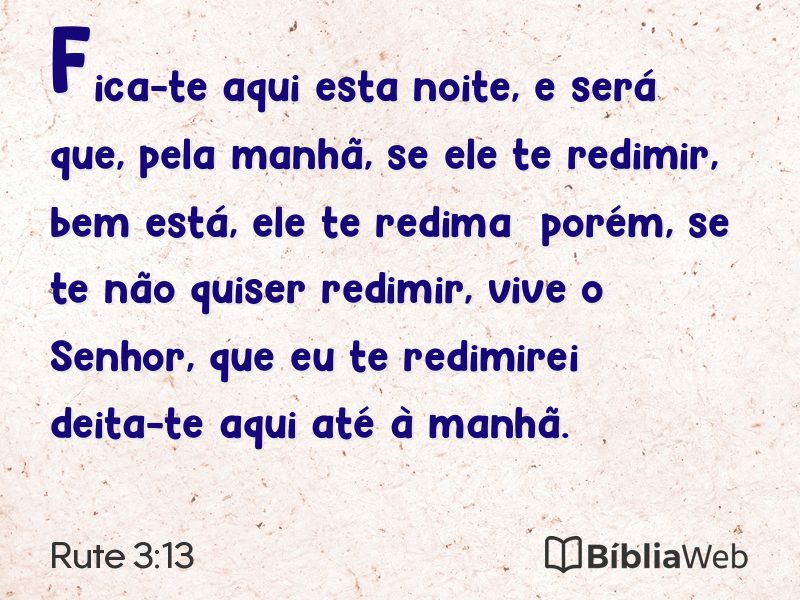 Rute 3:13 em imagem para compartilhar