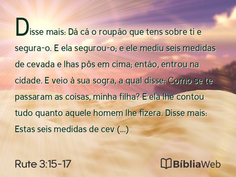 Rute 3:15-17 em imagem para compartilhar