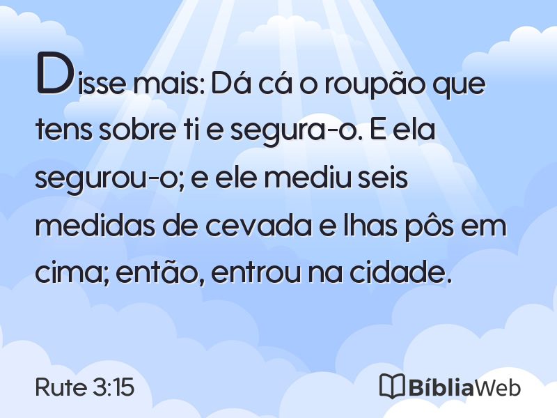 Rute 3:15 em imagem para compartilhar