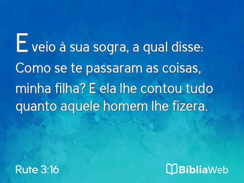 Rute 3:16 em imagem para compartilhar