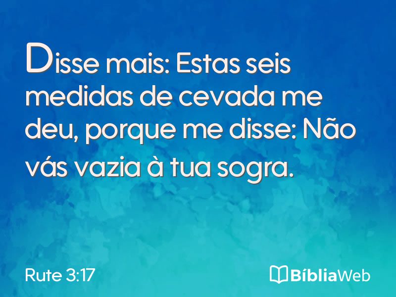 Rute 3:17 em imagem para compartilhar