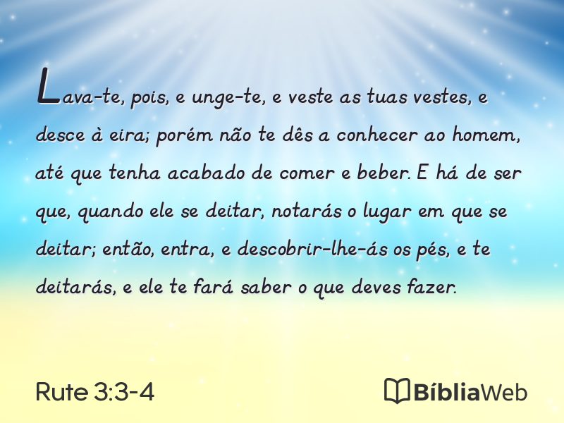 Rute 3:3-4 em imagem para compartilhar