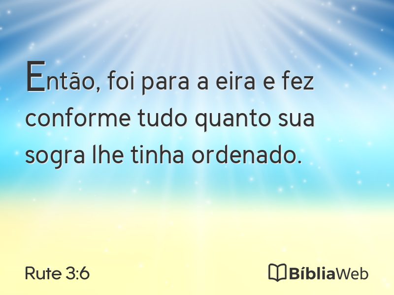 Rute 3:6 em imagem para compartilhar