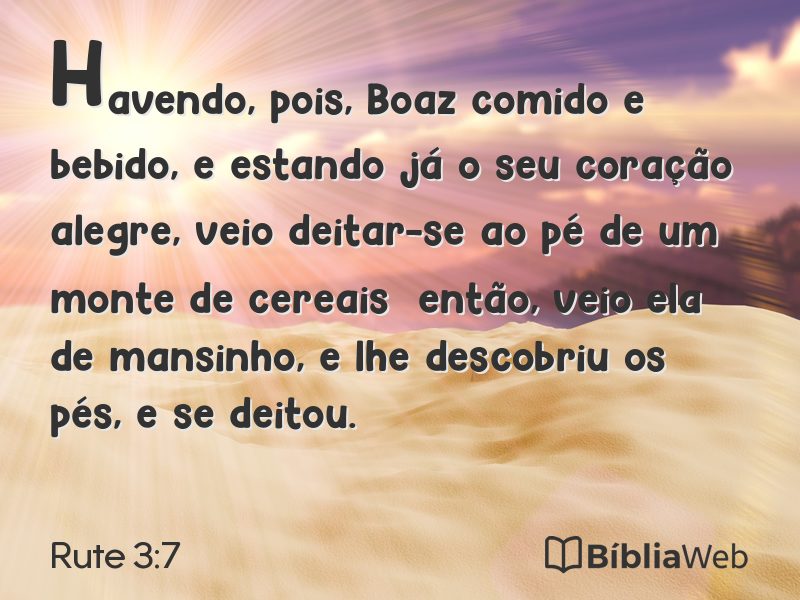 Rute 3:7 em imagem para compartilhar