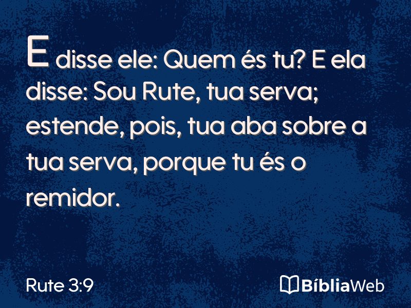 Rute 3:9 em imagem para compartilhar