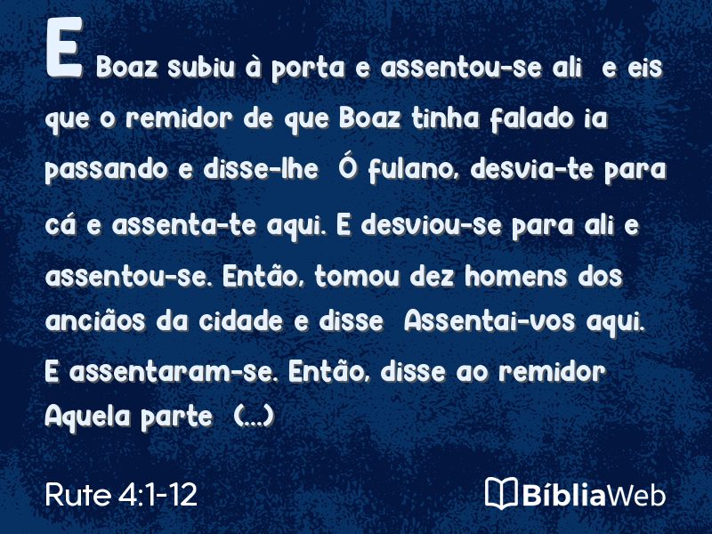 Rute 4:1-12 em imagem para compartilhar
