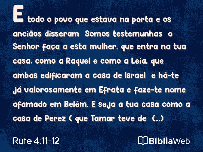 Rute 4:11-12 em imagem para compartilhar
