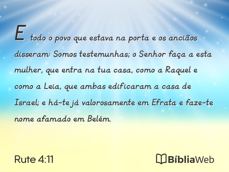 Rute 4:11 em imagem para compartilhar
