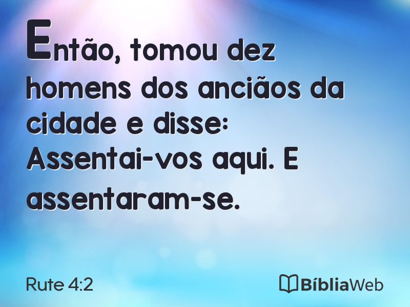 Rute 4:2 em imagem para compartilhar