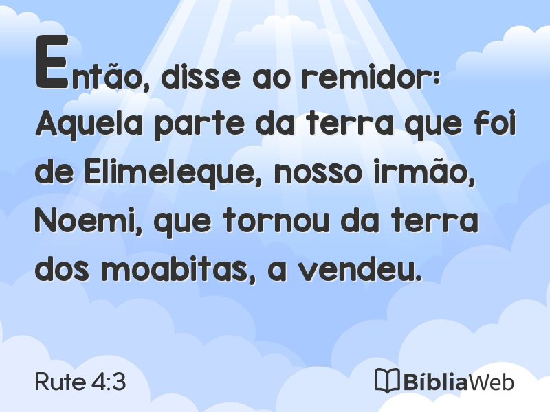 Rute 4:3 em imagem para compartilhar