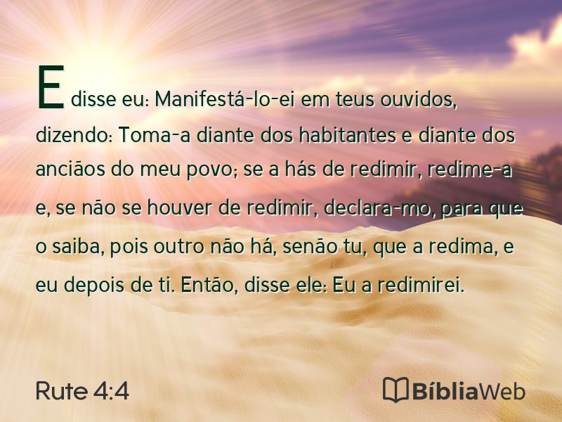 Rute 4:4 em imagem para compartilhar