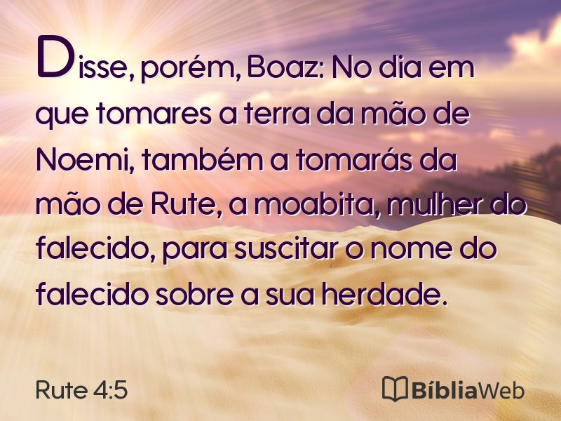 Rute 4:5 em imagem para compartilhar