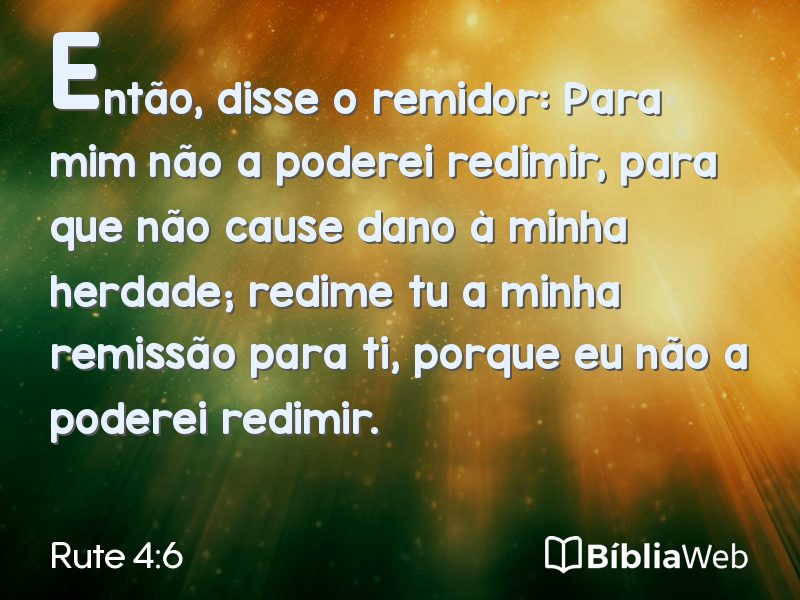 Rute 4:6 em imagem para compartilhar