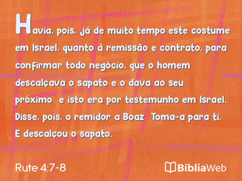 Rute 4:7-8 em imagem para compartilhar