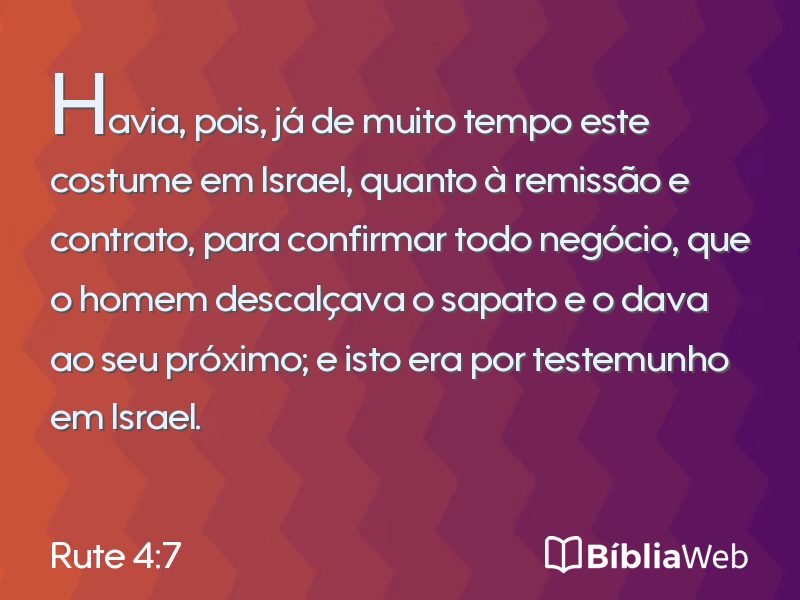 Rute 4:7 em imagem para compartilhar