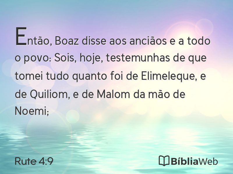 Rute 4:9 em imagem para compartilhar
