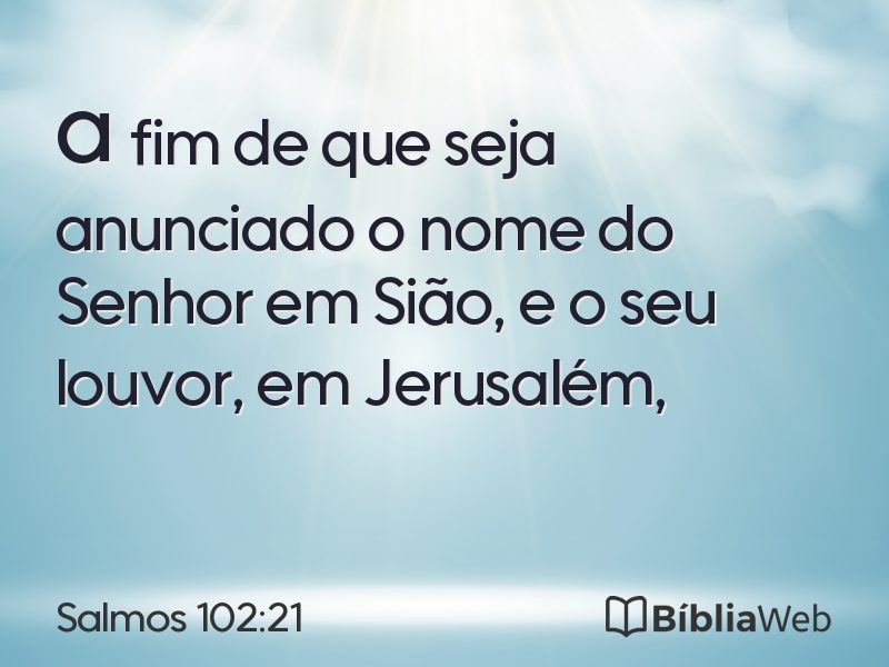 Salmos 102:21 em imagem para compartilhar