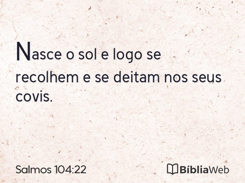 Salmos 104:22 em imagem para compartilhar