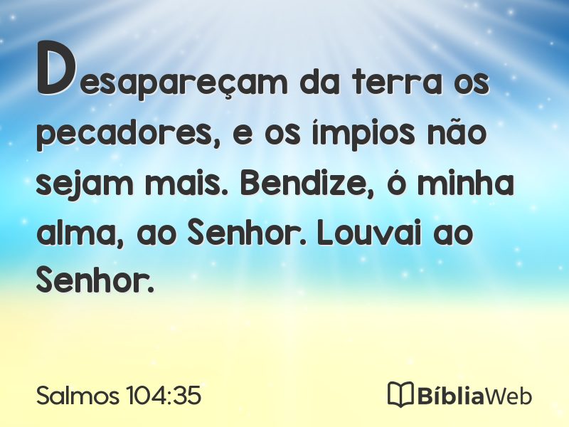 Salmos 104:35 em imagem para compartilhar