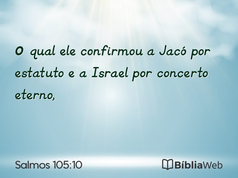 Salmos 105:10 em imagem para compartilhar