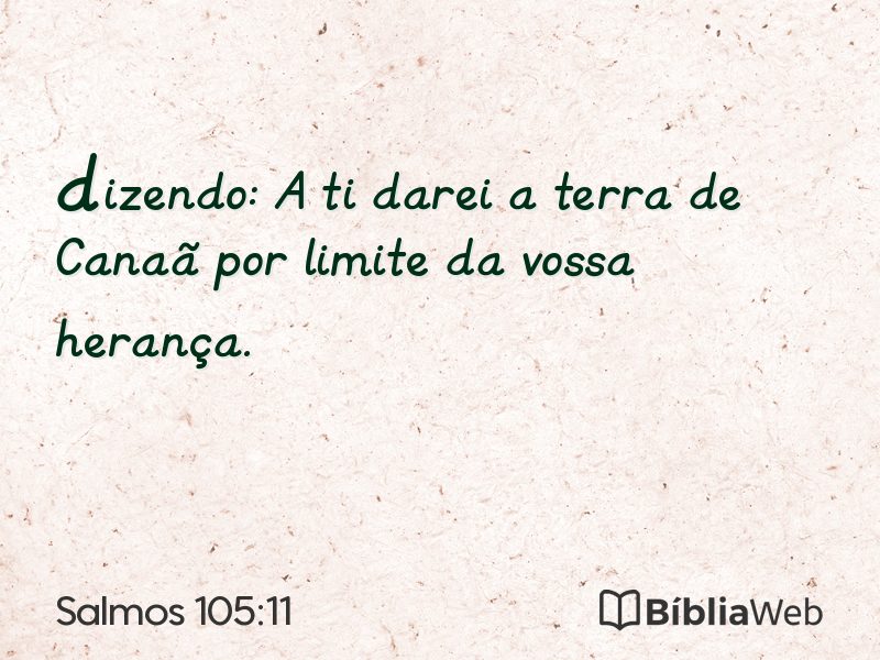 Salmos 105:11 em imagem para compartilhar