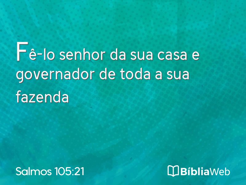Salmos 105:21 em imagem para compartilhar