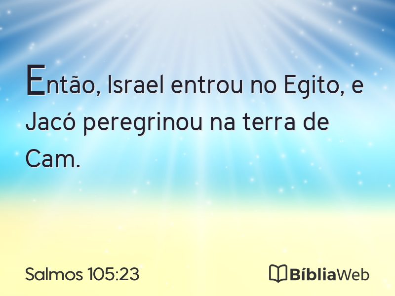 Salmos 105:23 em imagem para compartilhar