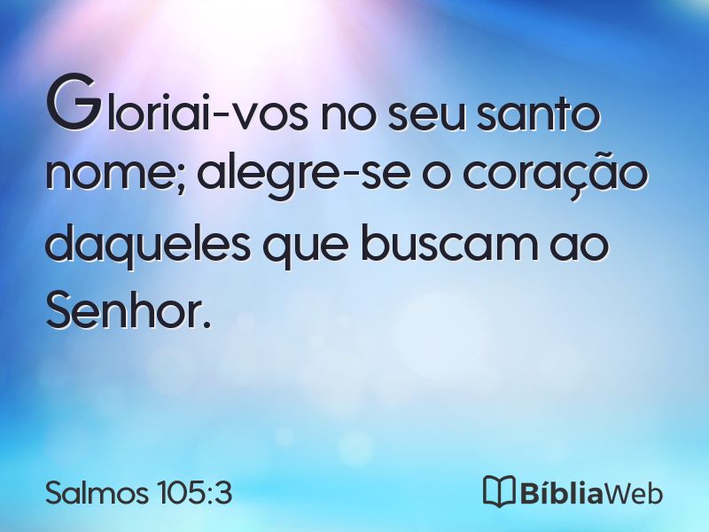 Salmos 105:3 em imagem para compartilhar