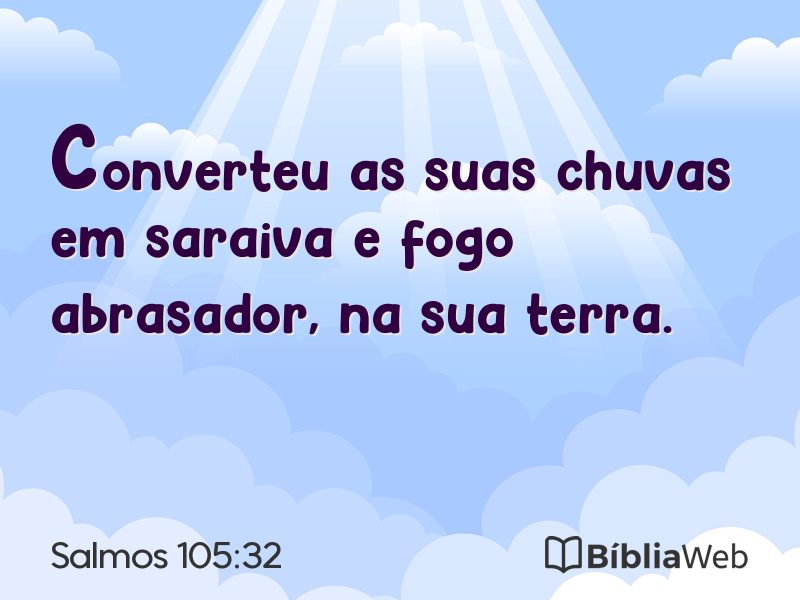 Salmos 105:32 em imagem para compartilhar