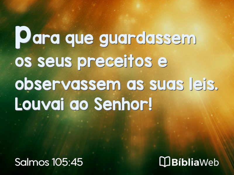 Salmos 105:45 em imagem para compartilhar