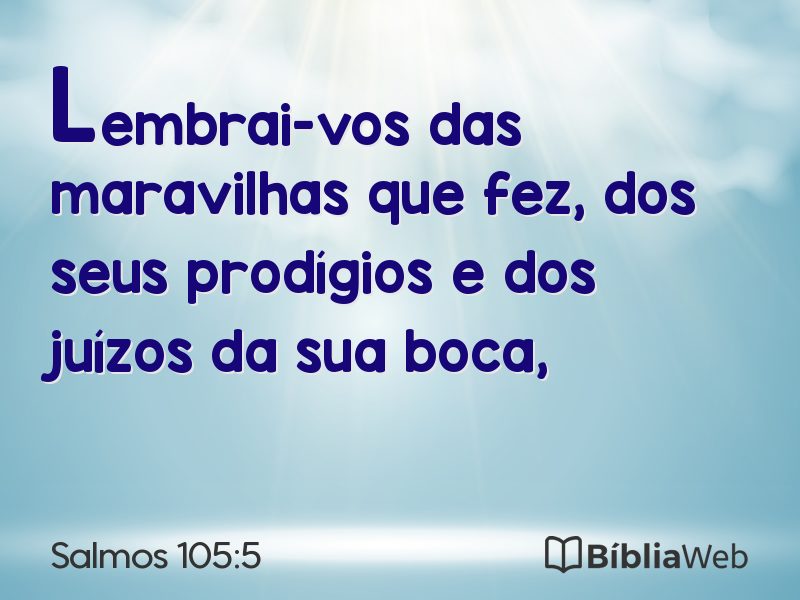 Salmos 105:5 em imagem para compartilhar