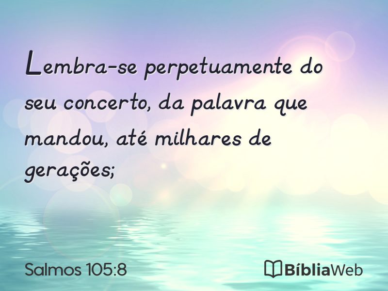 Salmos 105:8 em imagem para compartilhar