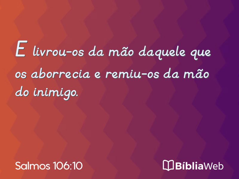 Salmos 106:10 em imagem para compartilhar