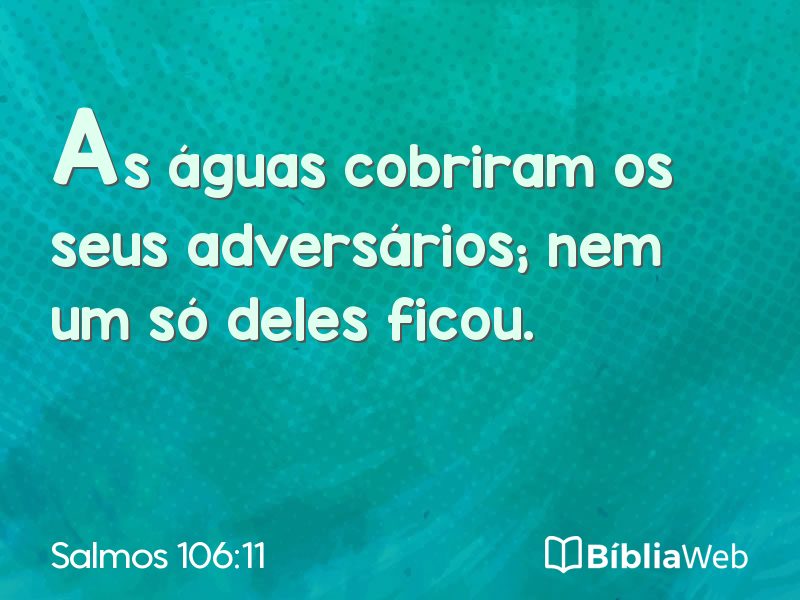 Salmos 106:11 em imagem para compartilhar
