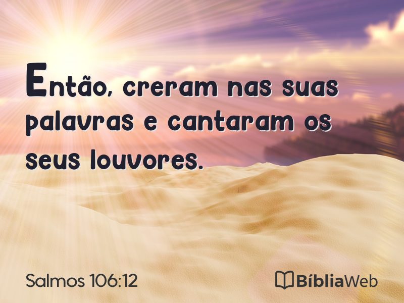 Salmos 106:12 em imagem para compartilhar