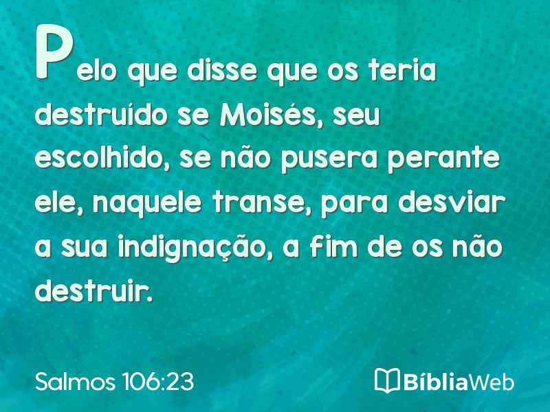 Salmos 106:23 em imagem para compartilhar