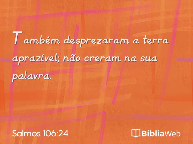 Salmos 106:24 em imagem para compartilhar
