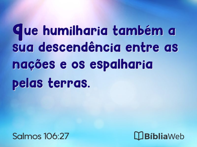 Salmos 106:27 em imagem para compartilhar