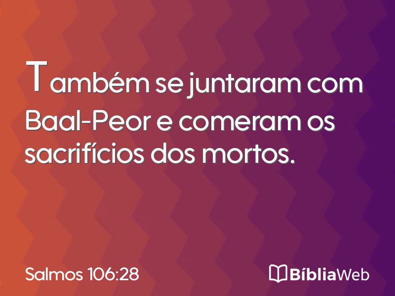 Salmos 106:28 em imagem para compartilhar