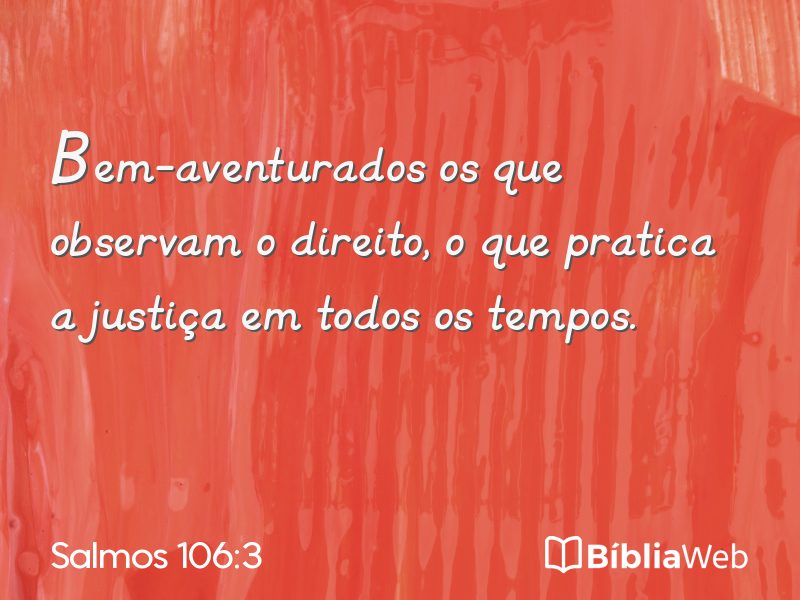 Salmos 106:3 em imagem para compartilhar