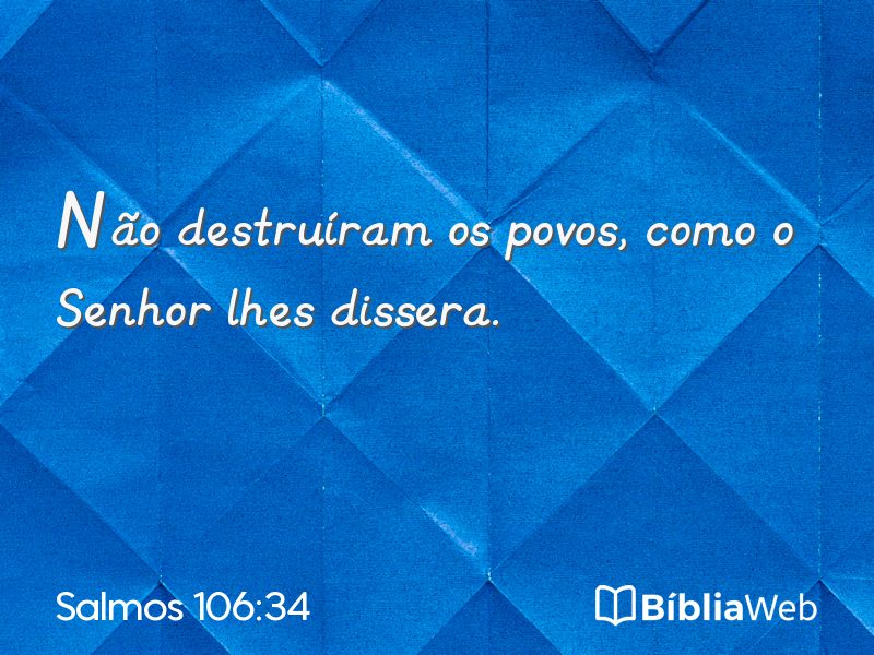 Salmos 106:34 em imagem para compartilhar