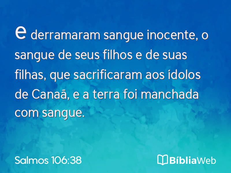 Salmos 106:38 em imagem para compartilhar