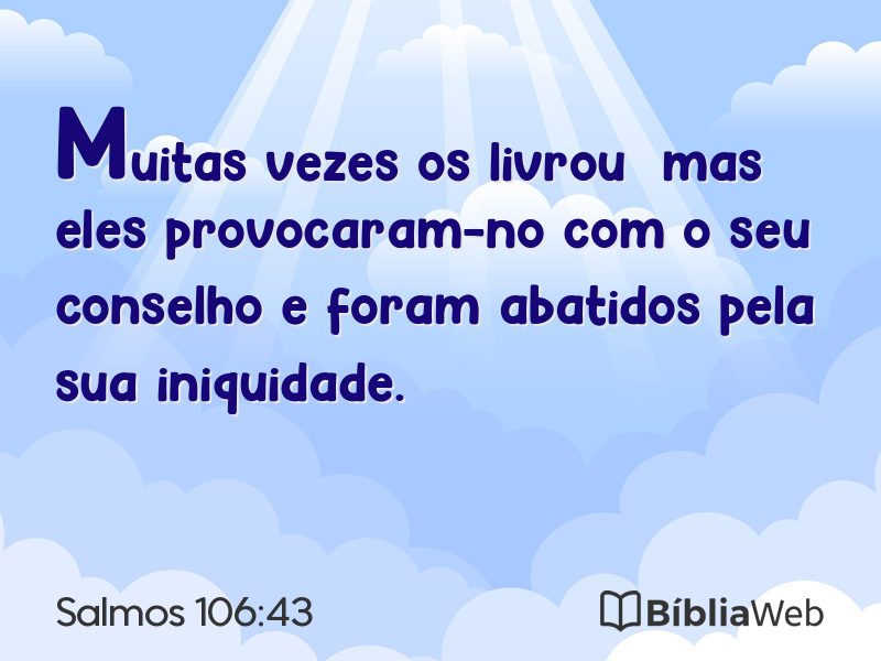 Salmos 106:43 em imagem para compartilhar