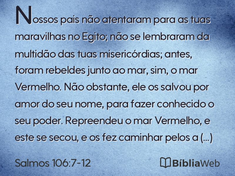 Salmos 106:7-12 em imagem para compartilhar