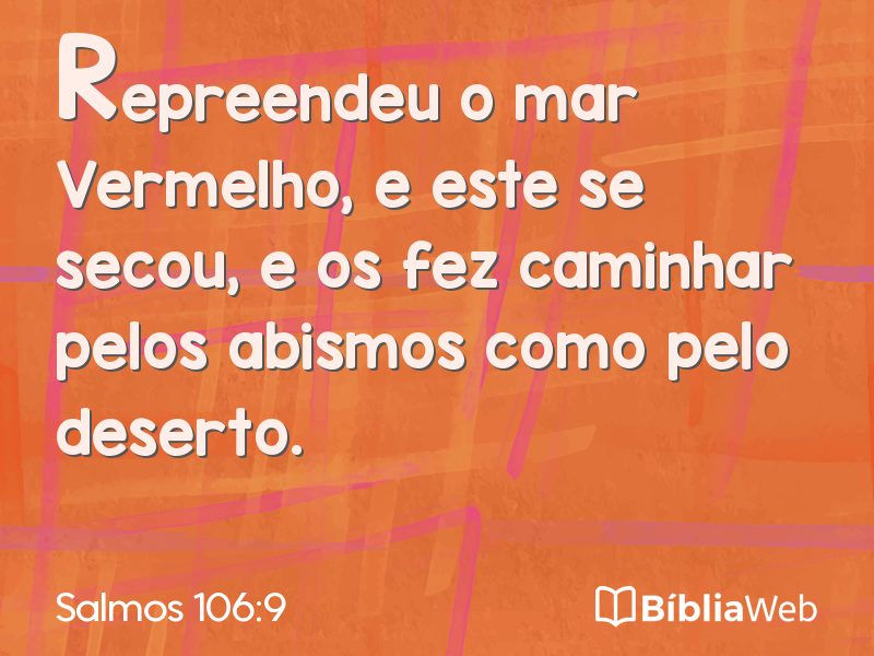 Salmos 106:9 em imagem para compartilhar