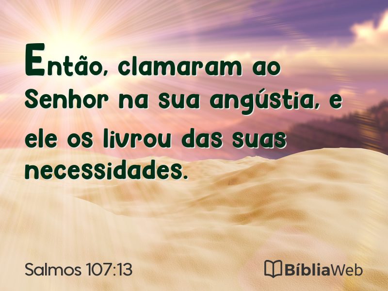 Salmos 107:13 em imagem para compartilhar