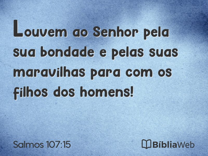Salmos 107:15 em imagem para compartilhar
